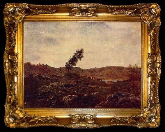 framed  Theodore Rousseau Blick auf Barbizon, ta009-2